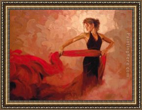 The Passion of Music Framed Paintings - Crimson Passion by Mark Spain