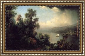Welsh Coast Framed Paintings - Coast of Jamaica by Martin Johnson Heade