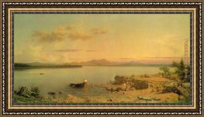 Lake Como Framed Paintings - Lake George by Martin Johnson Heade