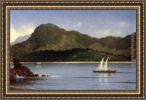 Brazilian Forest Framed Paintings - Seascape Brazilian View by Martin Johnson Heade