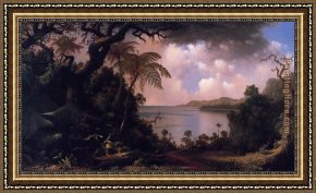 Woodland Walk Framed Paintings - View from Fern-Tree Walk Jamaica by Martin Johnson Heade