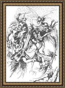The Vision of St Anthony Framed Paintings - Temptation of St Anthony by Martin Schongauer