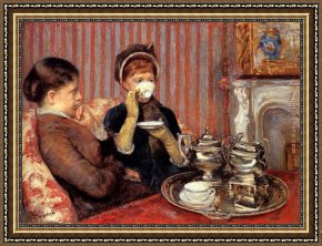 Mrs Cassatt Reading to Her Grandchildren, 1888 Framed Paintings - Tea by Mary Cassatt