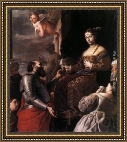 The Titan's Goblet Framed Paintings - Sophonisba Receiving the Goblet by Mattia Preti