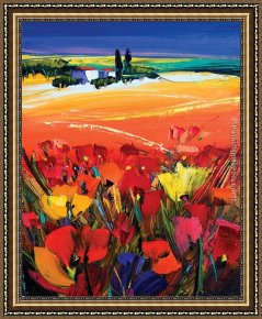 Calla-green Framed Paintings - Heavenly Harmony by Maya Green