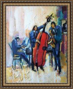 Calla-green Framed Paintings - The Passion of Music by Maya Green