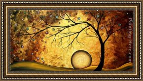 Golden Harvest Framed Paintings - Across The Golden River by Megan Aroon Duncanson