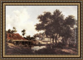 Flatford Mill Framed Paintings - The Water Mill by Meindert Hobbema