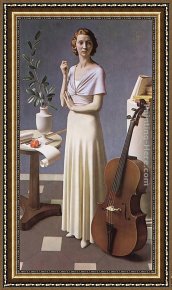 Portrait of a Young Benedictine Framed Paintings - Portrait of a Young Woman by Meredith Frampton