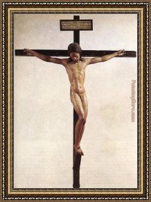 Buonarroti Framed Paintings - Crucifix by Michelangelo Buonarroti