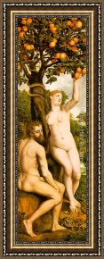 Genesis The Fall And Expulsion From Paradise The Original Sin Framed Paintings - Original Sin by Michiel van Coxcie