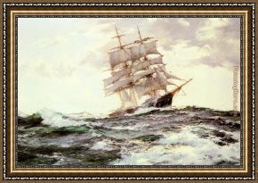 Brazilian Forest Framed Paintings - The New Englander -- The Forest Queen of Boston by Montague Dawson