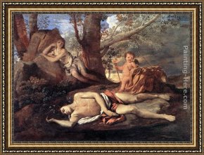 Echo And Narcissus Framed Paintings - Echo and Narcissus by Nicolas Poussin