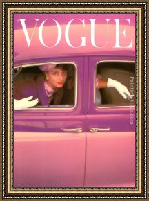 Autumn Rhythm Number 30 Framed Paintings - Vogue Cover, Autumn Fuchsia by Norman Parkinson