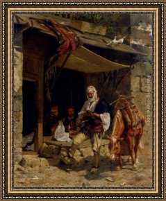 Rest Framed Paintings - Ottoman Soldiers At Rest by Otto Didrik Ottesen