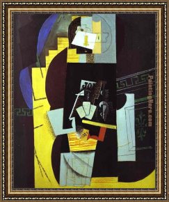 Card Player Framed Paintings - Card Player by Pablo Picasso