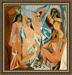 Les Moissonneurs 1888 Framed Paintings - Les Demoiselles dAvignon by Pablo Picasso