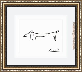 A Dog And Her Puppies Framed Paintings - the dog by Pablo Picasso