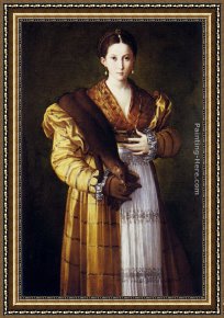 Portrait of a Young Benedictine Framed Paintings - Portrait Of A Young Woman Known As "Anthea" by Parmigianino