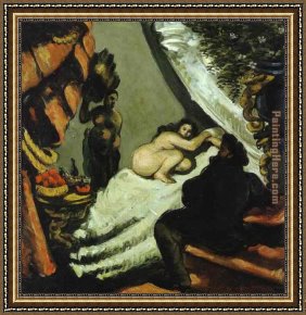 Cezanne Framed Paintings - A Modern Olympia by Paul Cezanne