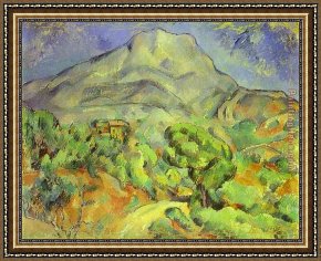 Vue De Saintes Maries 1888 Framed Paintings - Mount Sainte Victoire by Paul Cezanne
