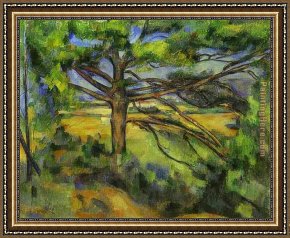 Cezanne Framed Paintings - Pine Tree near Aix by Paul Cezanne