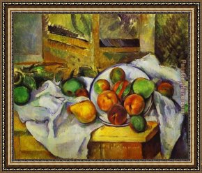 Cezanne Framed Paintings - Table Corner by Paul Cezanne