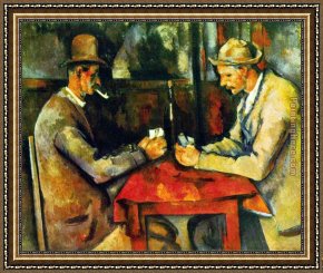 Cezanne Framed Paintings - The Card Players by Paul Cezanne