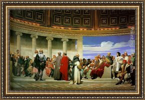 Comtesse De Tillieres Framed Paintings - Hemicycle of the Ecole des Beaux-Arts by Paul Delaroche