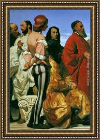 Comtesse De Tillieres Framed Paintings - Hemicycle of the Ecole des Beaux-Arts - detail by Paul Delaroche