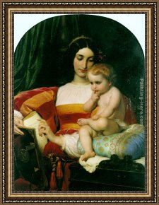 Childhood Sweethearts Framed Paintings - The Childhood of Pico della Mirandola by Paul Delaroche