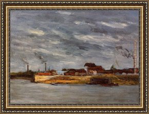 Port, Framed Paintings - Port de Javel by Paul Gauguin