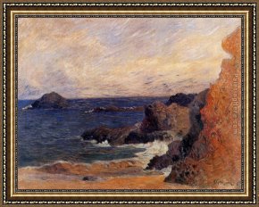 Welsh Coast Framed Paintings - Rocky Coast by Paul Gauguin