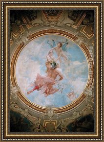 Psyche Framed Paintings - Enlevement de Psyche by Paul Jacques Aime Baudry