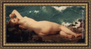 The Wave Framed Paintings - The Wave and the Pearl by Paul Jacques Aime Baudry