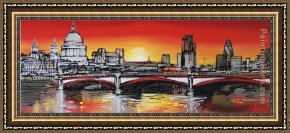 Mill on The Thames, Mapledurham Framed Paintings - Golden Thames by Paul Kenton