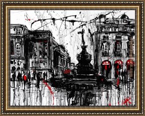 Town Square Framed Paintings - London Town by Paul Kenton