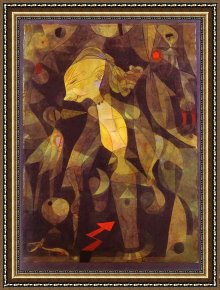 The Lady of Shalott Framed Paintings - A Young Lady's Adventure by Paul Klee