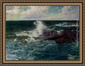 The Wave Framed Paintings - Breaking Waves by Peder Knudsen