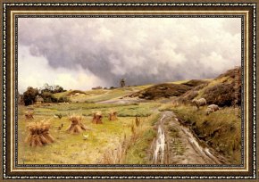 Peace in The Midst of The Storm Framed Paintings - A Pastoral Landscape after a Storm by Peder Mork Monsted