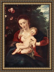 Sleeping Child Framed Paintings - Virgin and Child by Peter Paul Rubens