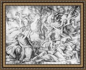 Apocalypse Framed Paintings - The Riders of the Apocalypse by Peter von Cornelius