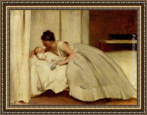 A Welcome for Daddy Framed Paintings - 'Letter from Daddy' by Philip Hermogenes Calderon