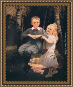 The Swing Framed Paintings - The Swing by Philip Richard Morris