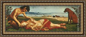 Cephale Et Procris Framed Paintings - The Death of Procris by Piero di Cosimo