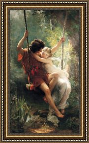 Auguste Framed Paintings - Springtime by Pierre-Auguste Cot