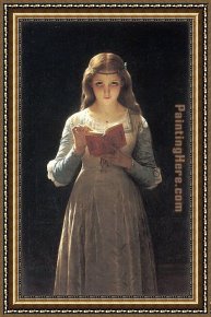 Mrs Cassatt Reading to Her Grandchildren, 1888 Framed Paintings - Young Maiden Reading a Book by Pierre-Auguste Cot
