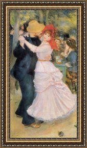 Bougival Framed Paintings - Dance at Bougival by Pierre Auguste Renoir
