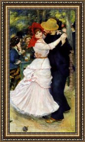 Bougival Framed Paintings - Dance at Bougival I by Pierre Auguste Renoir