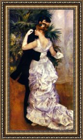 Auguste Framed Paintings - Dance in the City by Pierre Auguste Renoir